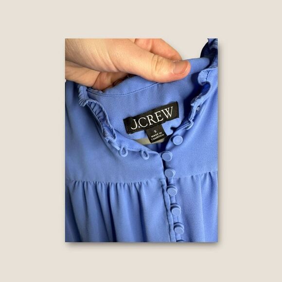 J.Crew Sleeveless Button-Front Ruffleneck Popover Tank Size Small - Picture 5 of 5